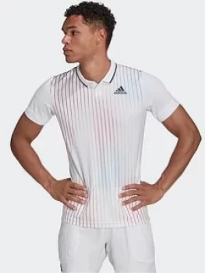 Image of adidas Melbourne Tennis Freelift Polo Shirt, White Size M Men