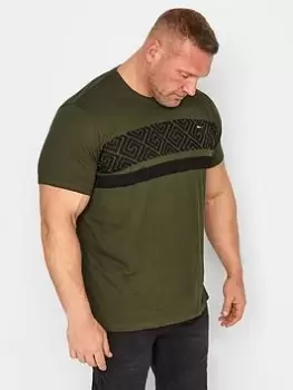 Image of BadRhino Tattoo Print T-Shirt, Green, Size 2XL, Men
