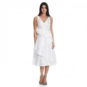 Adrianna Papell Mikado Rose Dress - IVORY