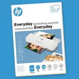 image of HP Everyday Laminating Pouches A4 80 micron Pack 100 9154