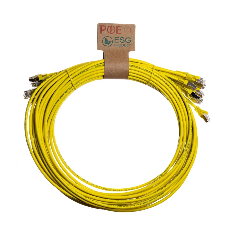 Image of Cablenet Cablenet 0.3m Cat6a RJ45 Yellow S/FTP LSOH 26AWG Snagless Booted Patch Lead (PK 10) 65-5003P