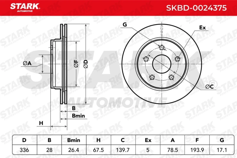 Image of Brake disc STARK SKBD-0024375