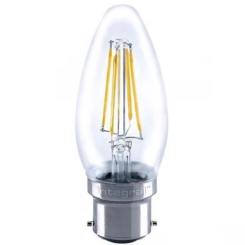 Image of Integral Candle Full Glass Omni-Lamp 4W 36W 2700K 470lm B22 Non-Dimmable 330 deg Beam Angle