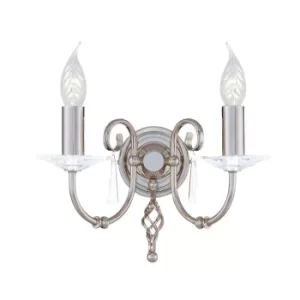 Image of Aegean 2 Light Indoor Candle Wall Light Polished Nickel, E14