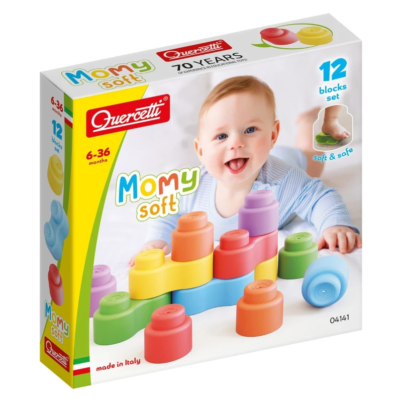 Image of Quercetti Momy Soft - 12 Blocks, Multi 4141