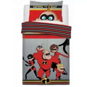 Image of Incredibles Childrens/Kids Saving The Day Duvet Set (Double) (Multicoloured) - Multicoloured