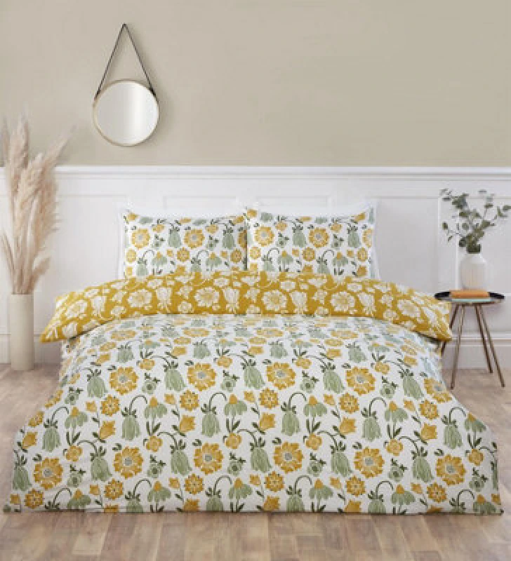 Image of Rapport Victorian Bloom Green Duvet Cover Set Double Bedding Set