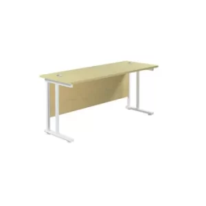 Jemini Rectangular Cantilever Desk 1800x600x730mm Maple/White KF806660