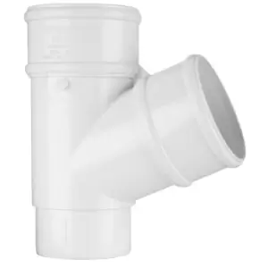 Image of Polypipe Round Downpipe Branch - 68mm x 112.5 Degree - White
