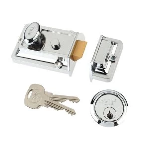 Yale Locks P77 Traditional Nightlatch 60mm Backset Chrome Finish Box