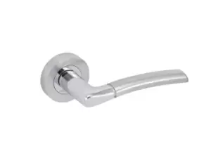 image of Eclipse 63115 PCP/SCP Felisa Lever On Rose Set Satin/Chrome Dual Finish Plate