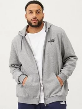 Puma Plus Size Essentials Full Zip Hoody - Grey, Size 3XL, Men