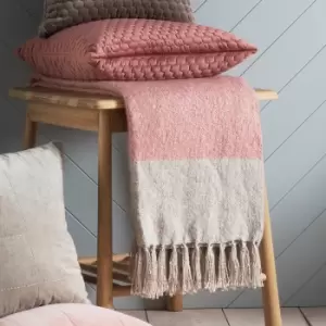 Image of Gallery Direct Tonal Mohair Throw in Blush & Silver