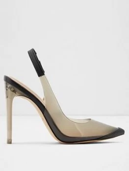 Image of Aldo Feiwia Clear Plastic Heeled Court Shoes - Black, Size 5, Women