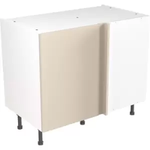 Image of Kitchen Kit Flatpack Slab Kitchen Cabinet Base Blind Corner Unit Super Gloss 1000mm in Cashmere MFC