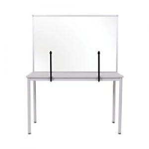 Image of Bi-Office Maya Protector Desktop Board with Clamps Acrylic 1040 x 700 mm