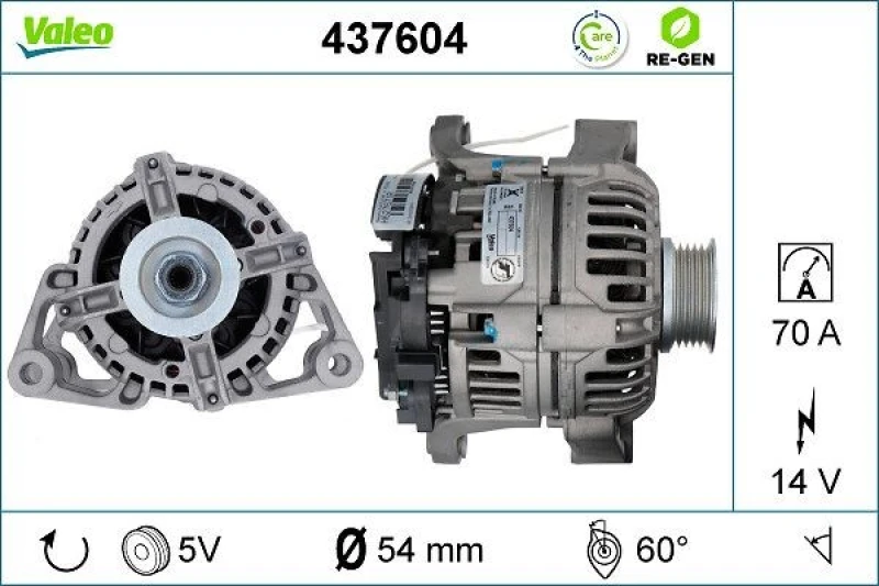 Image of Alternator VALEO 437604