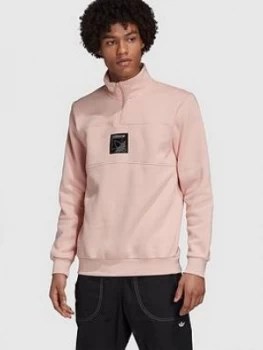 Image of Adidas Originals Spirit Icon 1/4 Zip Top - Pink