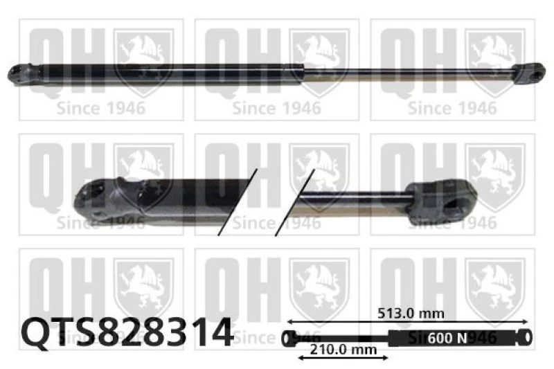 Image of QUINTON HAZELL Tailgate strut QUINTON HAZELL QTS828314