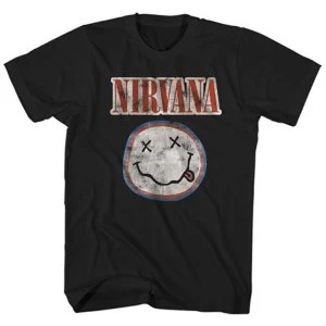 Image of Nirvana - Distressed Logo Unisex Large T-Shirt - Black