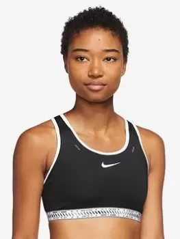 image of Nike Swoosh Run Bra - Black, Size L, Women