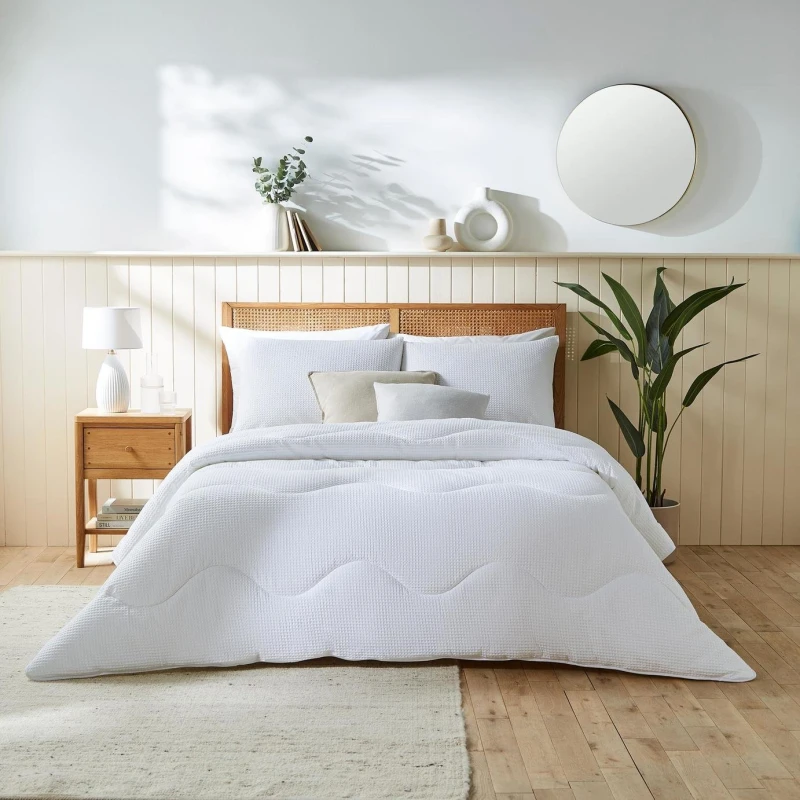 Image of Night Lark Night Lark Cotton Waffle Coverless 4.5 Tog Duvet Set- Single
