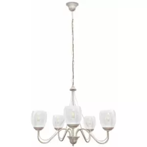 Image of Helam Allena Multi Arm Pendant Ceiling Light White, Gold, Transparent 50cm