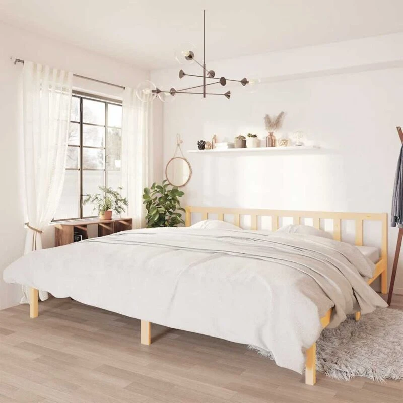 Image of VIDAXL 810102 Bed Frame without Mattress Solid Wood 200x200cm Vidaxl 8720286671795