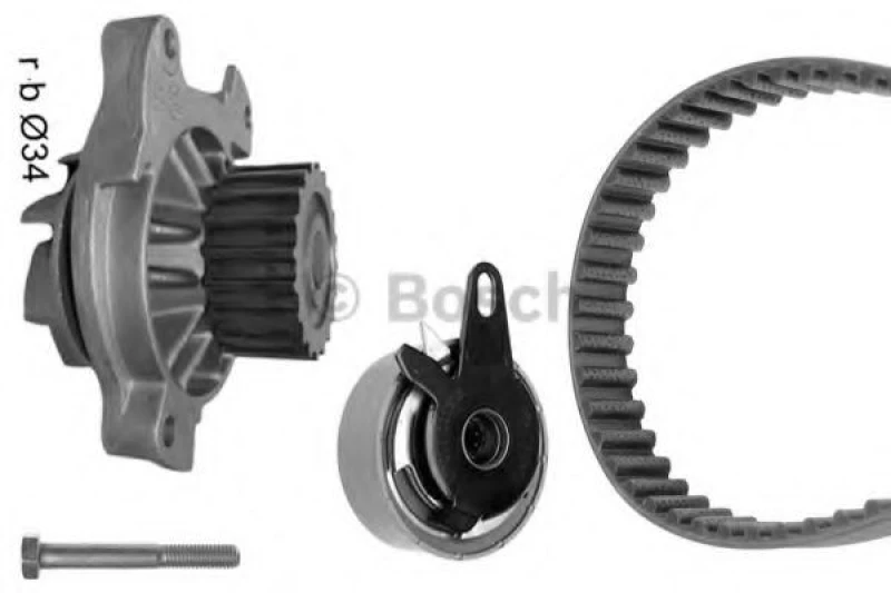 Image of Water pump and timing belt kit Bosch 1 987 948 874