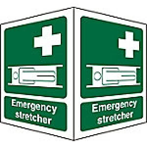 Image of First Aid Sign Stretcher Plastic 20 x 15 cm