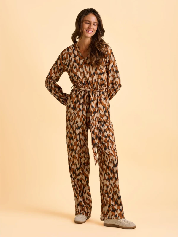 Image of Brakeburn Womens Selenna Jumpsuit in Brown Size: 12 Brown Female 12