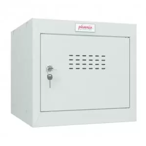 image of Phoenix CL Series Size 1 Cube Locker in Light Grey with Key Lock