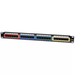 image of Intellinet Patch Panel Cat5e UTP 24-Port 1U Colour-Coded