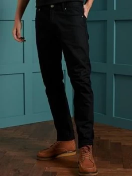 Image of Superdry Slim Jeans, Jet Black, Size 30, Inside Leg Regular, Men