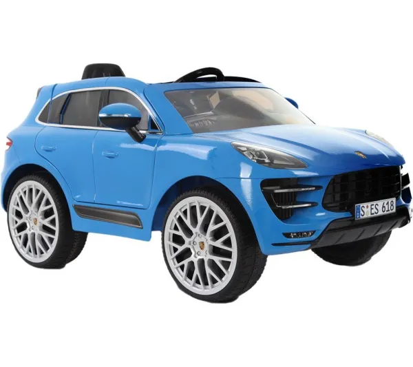 image of ROLLPLAY Porsche Macan 12 Volt Kids Electric Ride-On Toy - Blue