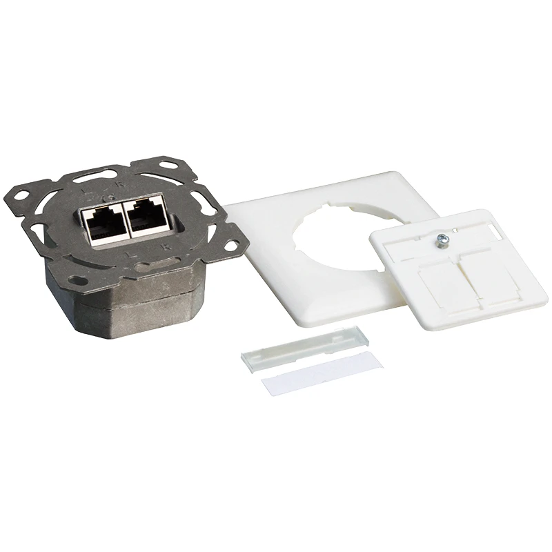 Image of LogiLink NP0123 socket-outlet RJ-45 Metallic. White