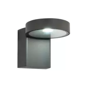 image of Saxby Oreti - Integrated LED 1 Light Outdoor Wall Light Textured Dark Matt Anthracite, Glass IP44