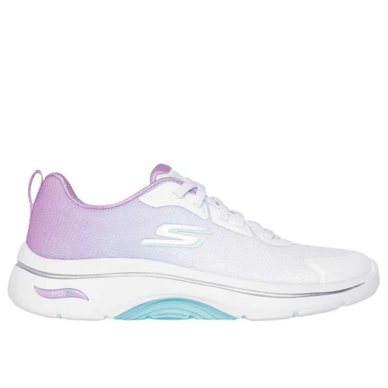 Image of Skechers Womens Go Walk Arch Fit Runners Wht Tex/Lv Tr female 7 (40)
