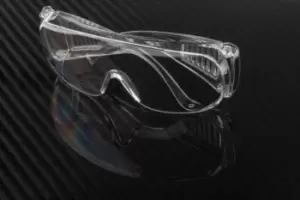 Safety Glasses, Clear Lens, Clear Frame, Scratch-resistant