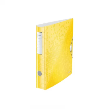 image of 180 Active WOW Lever Arch File A4. 50MM. Yellow - Outer Carton of 5