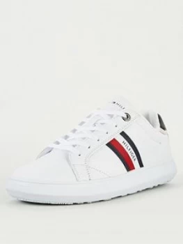 Image of Tommy Hilfiger Essential Leather Cupsole Trainers, White, Size 10, Men