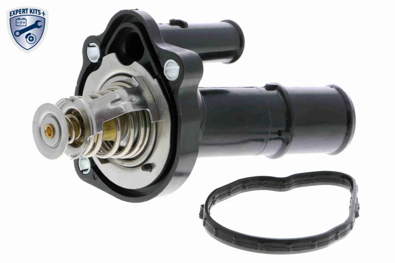 Image of VEMO V25-99-1732 Engine thermostat EXPERT KITS +, Opening Temperature: 89°C, with pipe socket Thermostat,coolant (316)