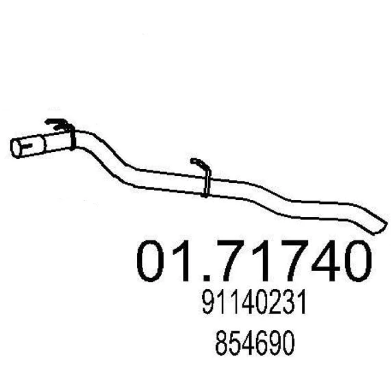 Image of MTS 01.71740 Exhaust Pipe Rear, Length: 1170mm Exhaust Pipe (17)