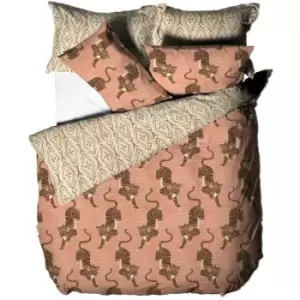 Image of Furn Tibetan Tiger Duvet Cover Set (Double) (Coral) - Coral