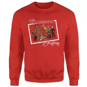 image of Marvel Group Polaroid Christmas Jumper - Red - XL