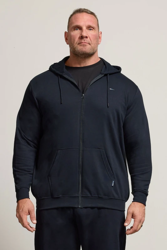Image of BadRhino BadRhino Men Zip Through Hoodie in Dark Navy Size: large Dark Navy L Male 5057147763720