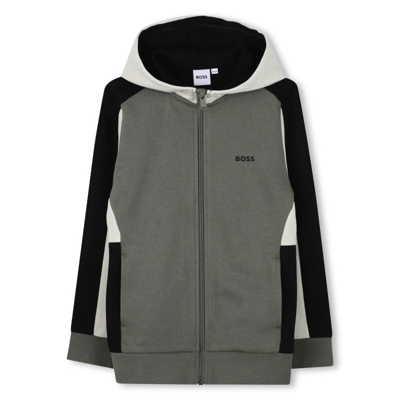 Image of Boss Kids Hooded Full Zip Fleece Green male 8Y