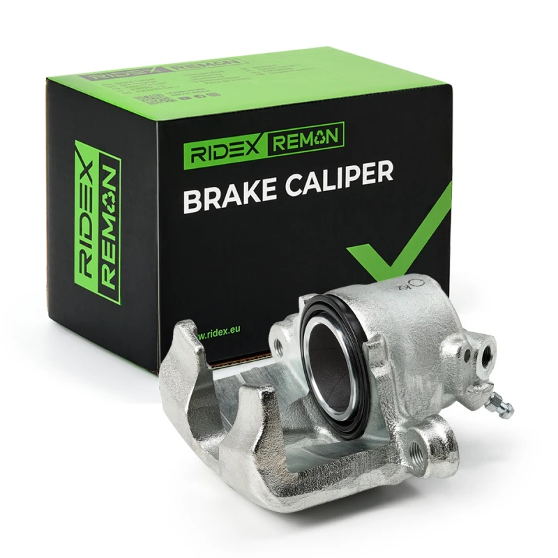 Image of RIDEX REMAN 78B1482R Brake caliper Front Axle, with holding frame Grey Cast Iron Brake Caliper (78)