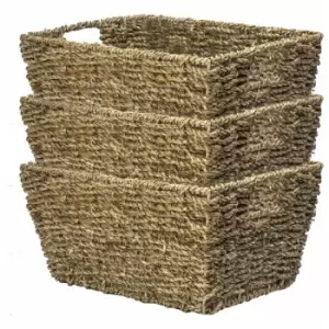 Image of Natural Seagrass Storage Basket - Set of 3 M&W - Natural
