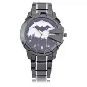 image of Batman Bat Logo Over Gotham Metal Bracelet Watch - Zavvi Exclusive